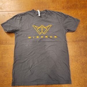 Next Level Apparel Charcoal Tee with Gold Wingman Logo